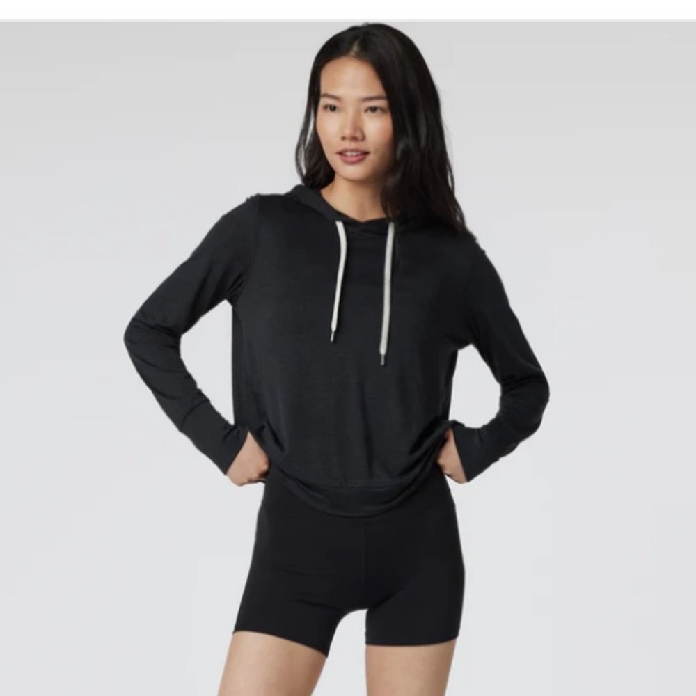 Vuori DreamKnit Halo Essentals Dark Grey Black Soft Lightweight Hoodie Size S
